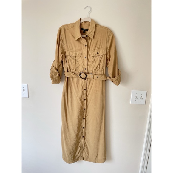 Banana Republic Tan Midi Dress with Belt - Picture 2 of 4